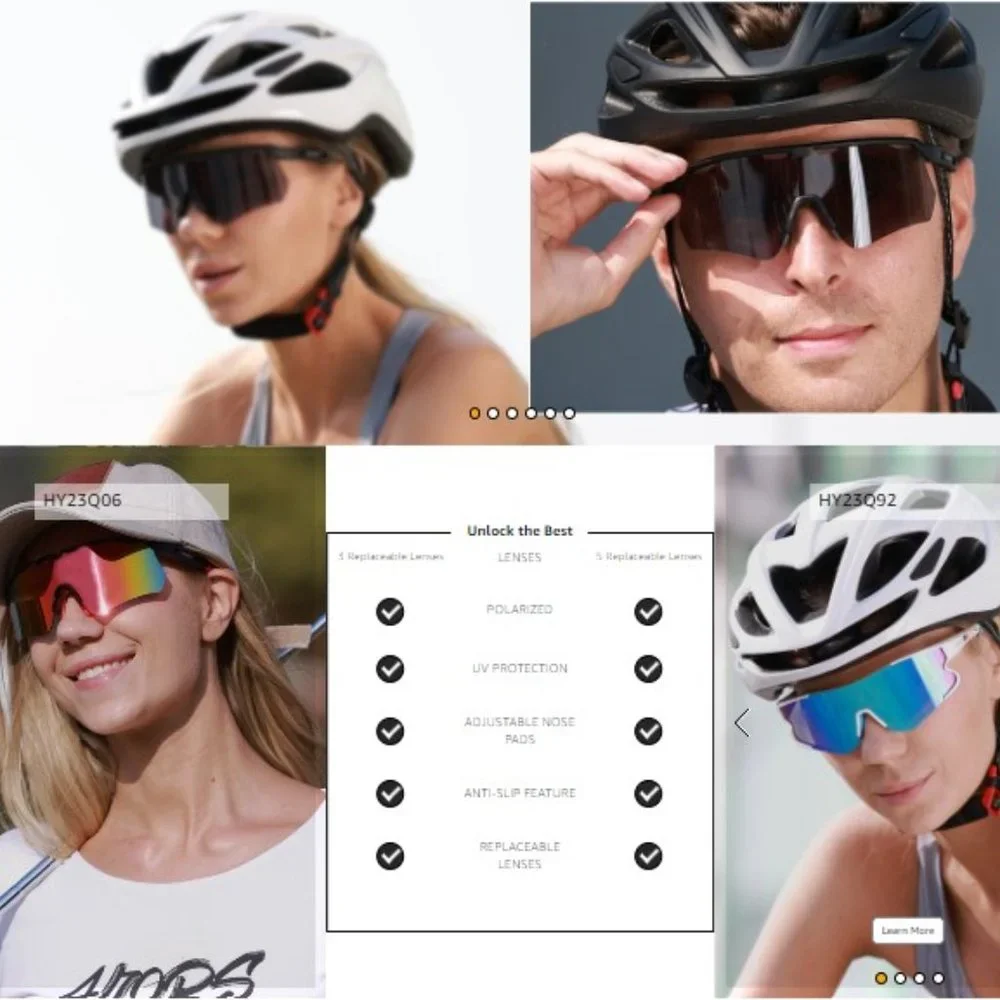 Unisex Polarized Sports Sunglasses w/ 3 Interchageable Lenses